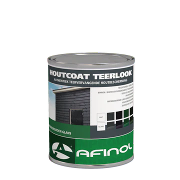 Houtcoat teerlook 0,75 Liter mat zwart