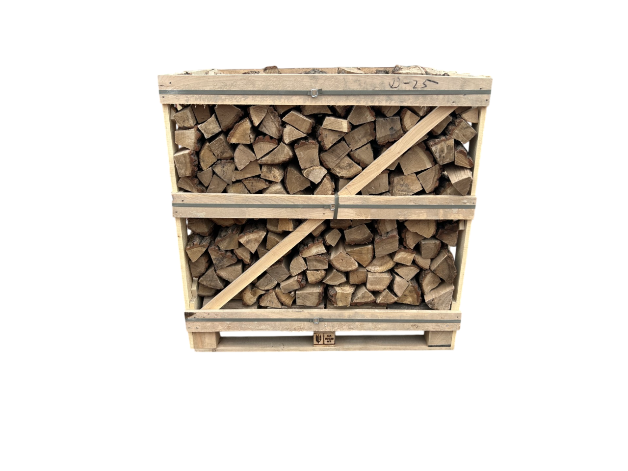 Halve pallet ovengedroogd gekloofd eiken haardhout 25cm