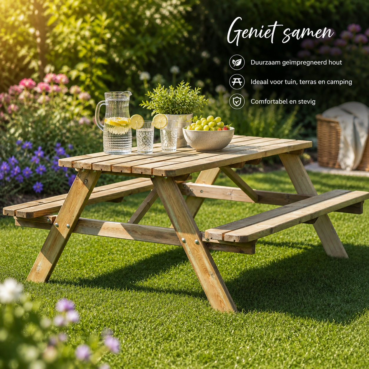 Geïmpregneerde picknick tafel 180 cm